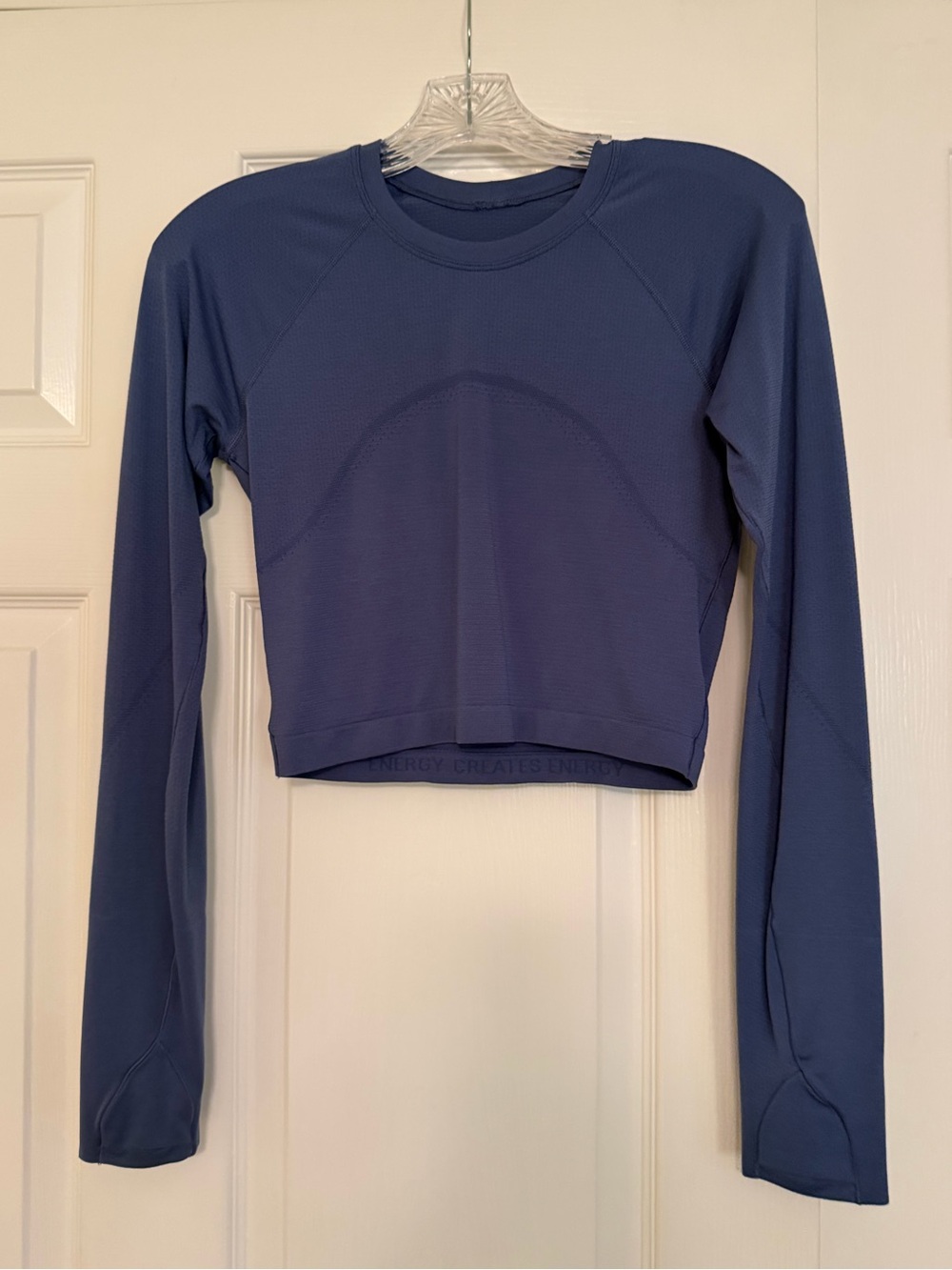 Lululemon Swiftly Tech Cropped Longsleeve Short Brilliant Blue Women’s Size 6
